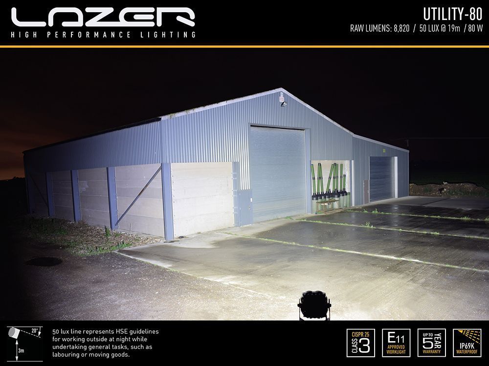 Lazer Utility 80 Gen2 Wide Mount Work Light - Image 4