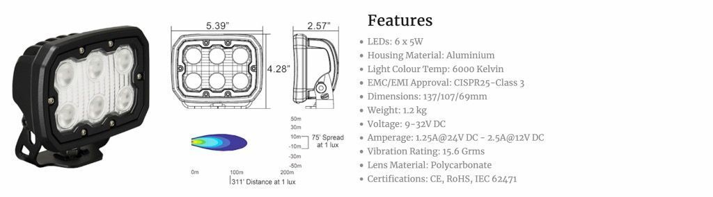 DURALUX WERKLICHT 6 LED 10°