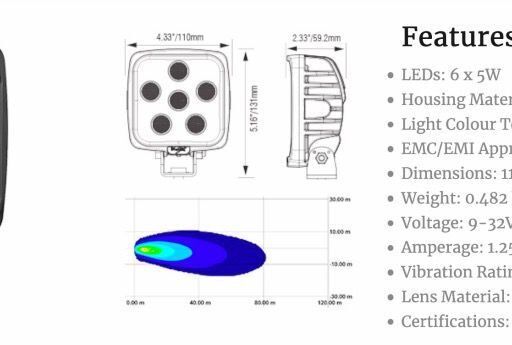 Faro da lavoro OVAL EIGHT 5 WATT LED 40° BEAM FLOOD