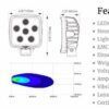 Faro de trabajo CUADRADO NUEVE 5-WATT LEDS 40° HAZ FLOOD