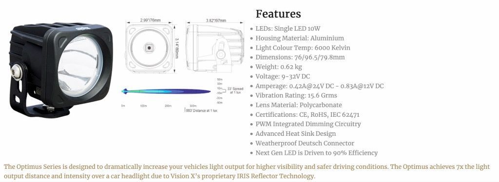 OPTIMUS SQUARE CROMATO 1 LED 10W 10° FASCIO STRETTO