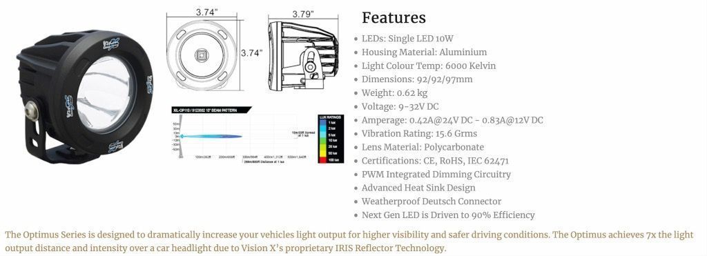 OPTIMUS REDONDO WHITE 1 10W LED 60° HAZ FLOOD