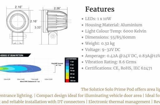 2" SOLSTICE SOLO PRIME WHITE 10W LED 10° HAZ ESTRECHA