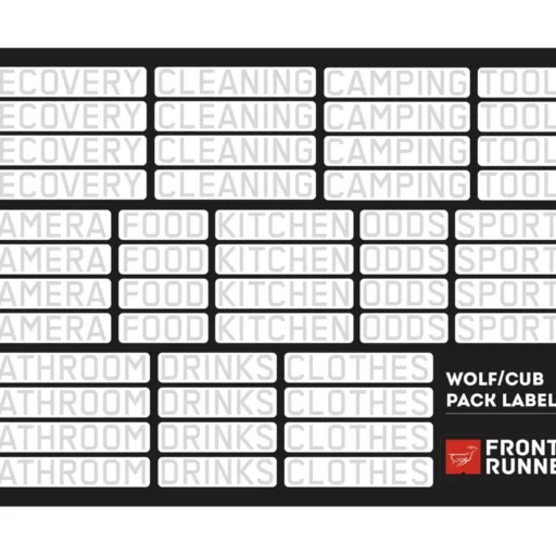Etichette per organizer per scatole da campeggio Wolf Pro/Cub Pack