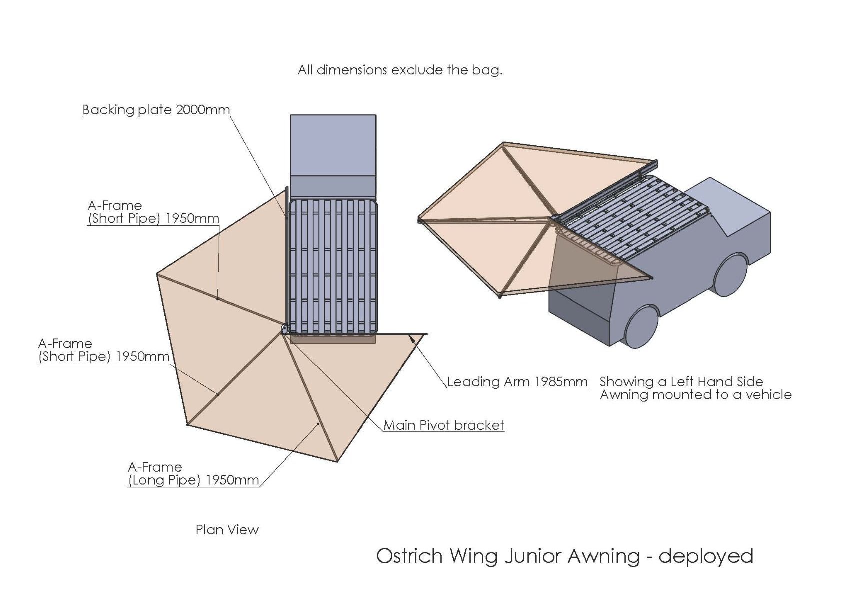 Toldo Ostrich Wing Big Country Derecha Junior - Imagen 9
