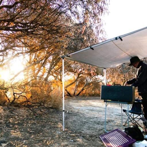 Vista alternativa della tenda da sole rettangolare Maxi Oryx Gray